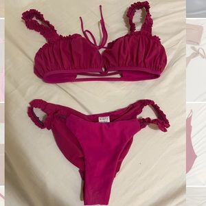 Blue Life Swimsuit Magenta Small Top Medium Bottom